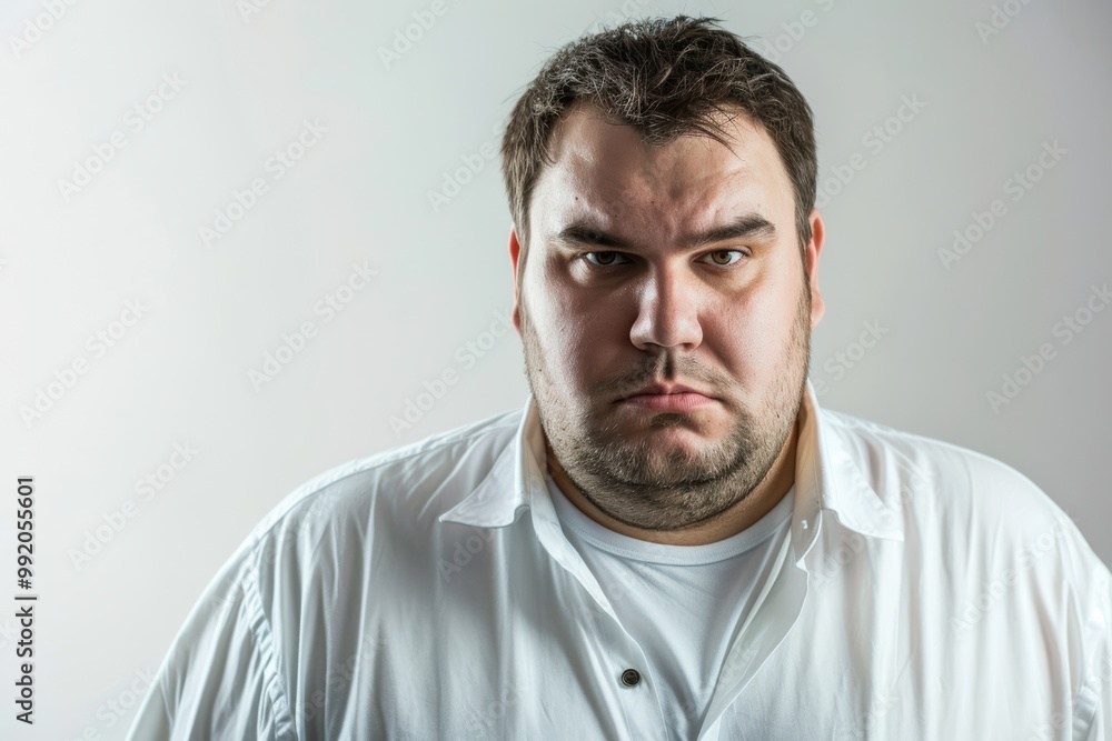Overweight man with funny expression trying to lose weight at the gym. Overweight man with funny expression trying to lose weight at the gym.