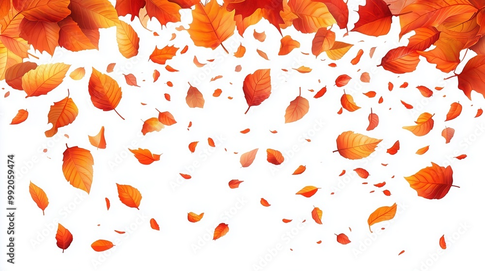 Autumn background with falling leaves isolated on white background Autumn background with falling leaves isolated on white background