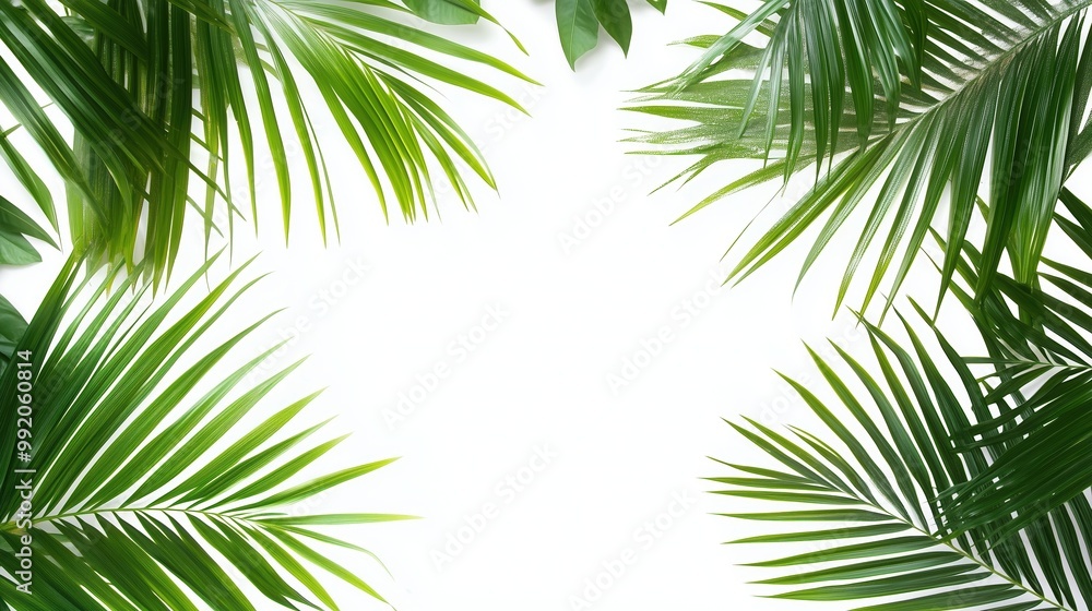rpoduct scene template copy space exotic green tropical summer plant palm leaves rpoduct scene template copy space exotic green tropical summer plant palm leaves