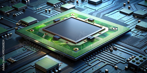 Cutting-edge Nvidia chip technology in a high-performance technological setting, innovation, advanced, processor