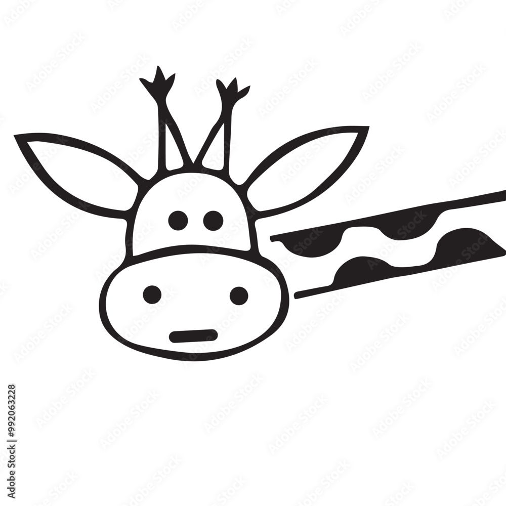 simple black half body giraffe simple black half body giraffe