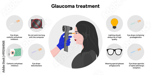 Ophthalmology eye testing. Pneumotonometer. Glaucoma treatment 