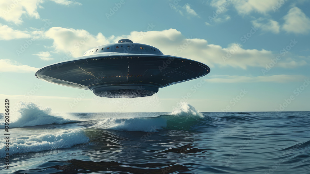 UFO Over the Ocean: Mysterious Lights Above the Waves UFO Over the Ocean: Mysterious Lights Above the Waves