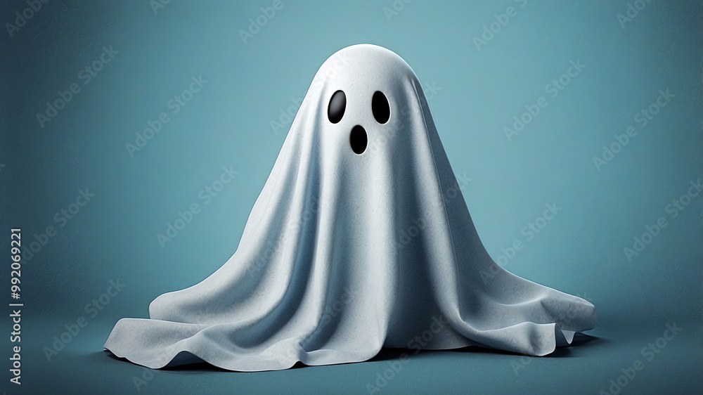 Ghost figure with shocked expression Ghost figure with shocked expression