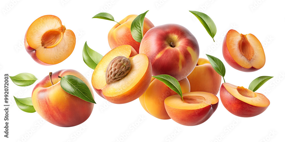 apricots with leaves isolated on transparent background png apricots with leaves isolated on transparent background png