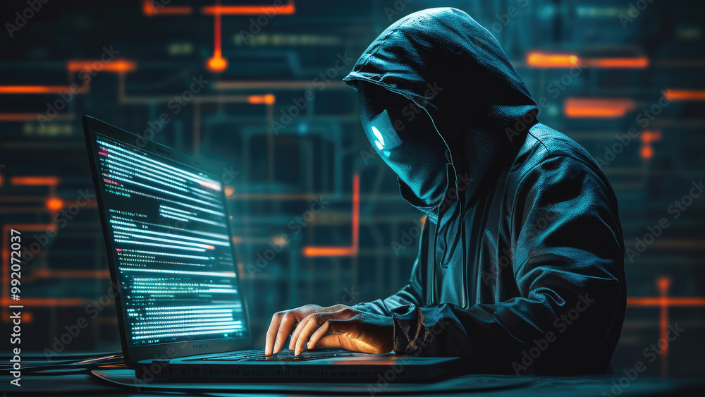 Illustration of a Person Hacking a Network: A Glimpse into Cybersecurity Illustration of a Person Hacking a Network: A Glimpse into Cybersecurity