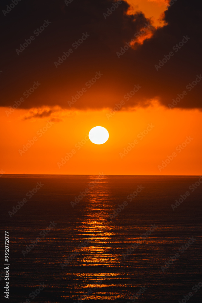 Golden Sunrise Over Sea in Cullera, Valencia