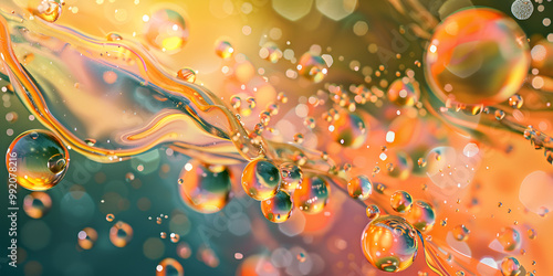 Oil and Water Splashes: Exploring the Physics of Immiscible Liquids in Motion photo