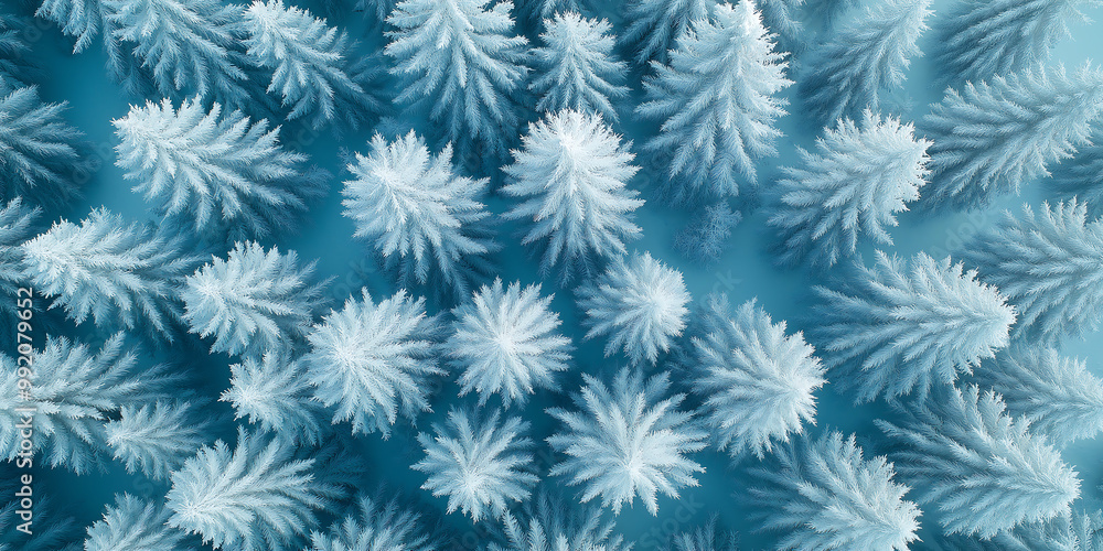 Frosty and snowy mixed boreal forest on a sunny winter day Frosty and snowy mixed boreal forest on a sunny winter day
