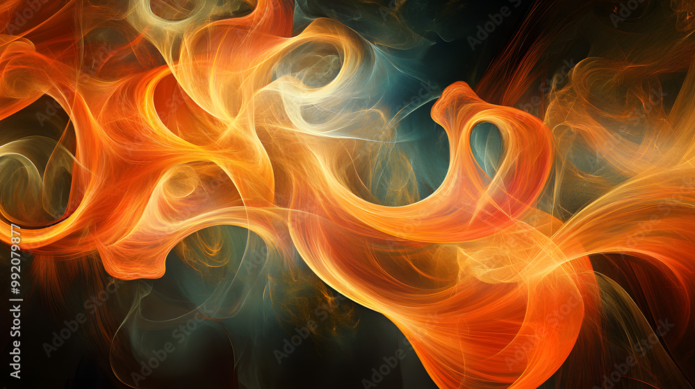 An abstract form of dancing flames, with fluid lines and shapes capturing the hypnotic movement of fire An abstract form of dancing flames, with fluid lines and shapes capturing the hypnotic movement of fire