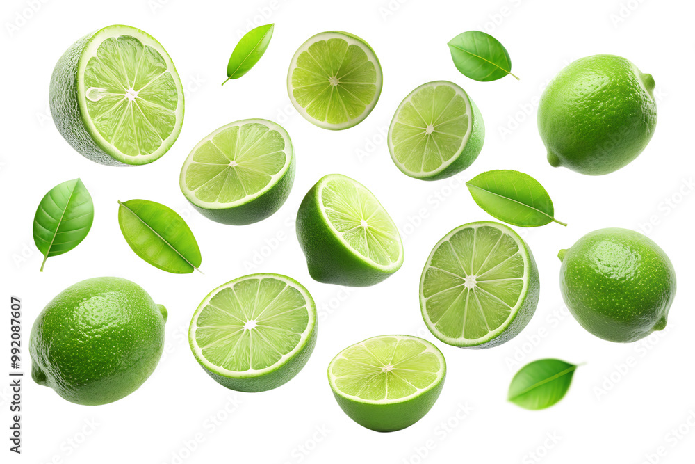 limes with leaves isolated on transparent background png limes with leaves isolated on transparent background png