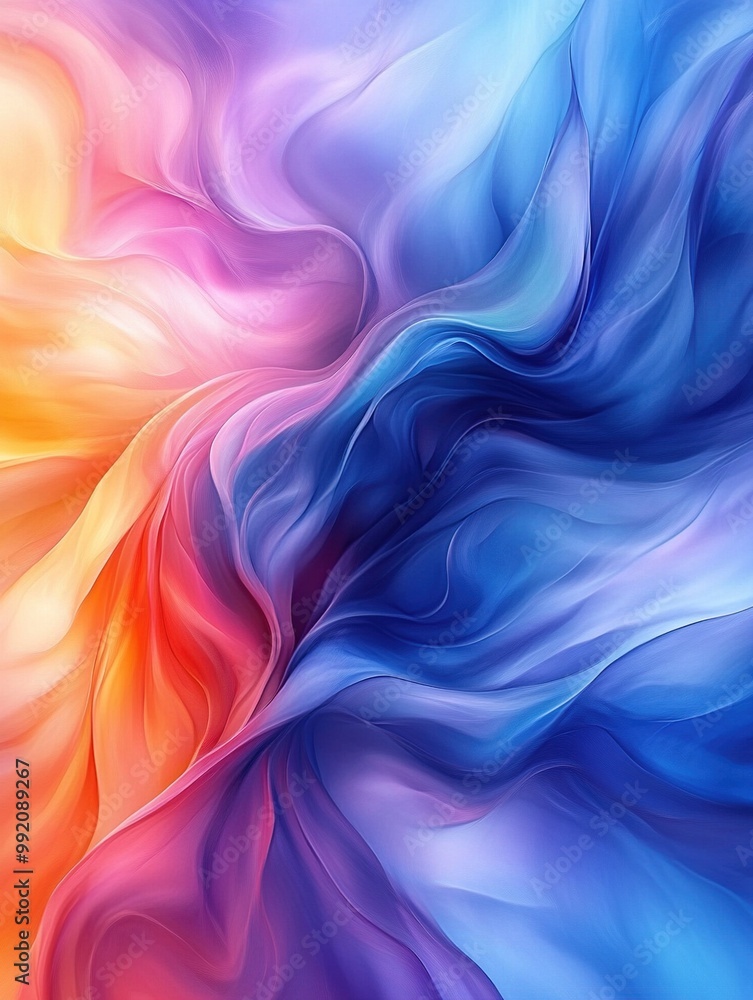 A high-resolution, minimalist abstract background featuring fluid waves of vibrant colors in shades of blue and purple. A high-resolution, minimalist abstract background featuring fluid waves of vibrant colors in shades of blue and purple.