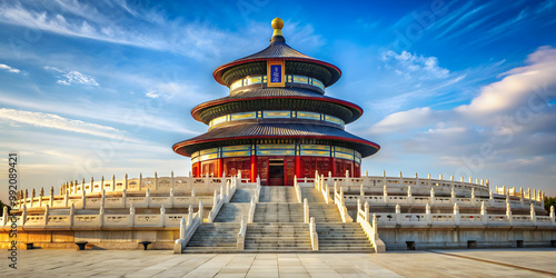Ancient Chinese temple known as Temple of Heaven, worship, historic, architecture, landmark, Beijing, China, cultural