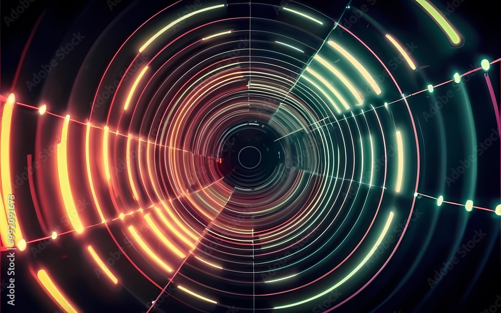 Fototapeta premium abstract background with circles and lines