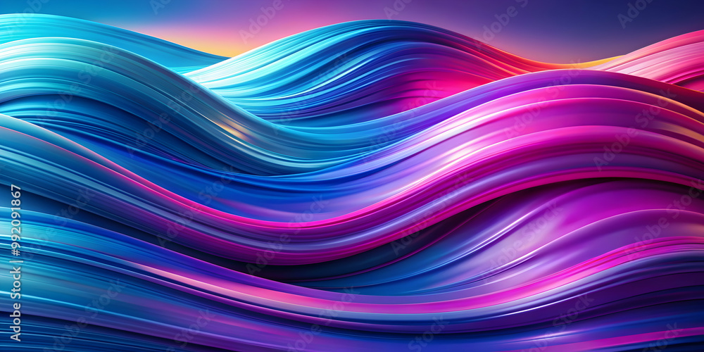 Fototapeta premium Abstract colorful wave background with vibrant shades of blue, purple, and pink , vibrant, abstract, colorful, wave, background