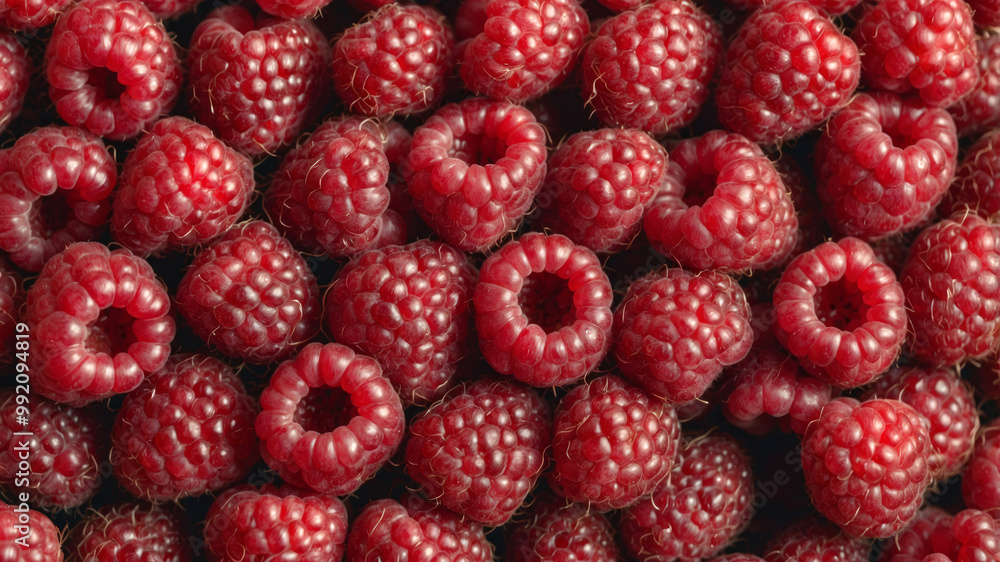 Fresh red raspberries arranged in a vibrant pattern Fresh red raspberries arranged in a vibrant pattern