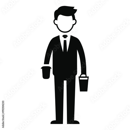 young entrepreneur wearing casual clothes vctor silhouette