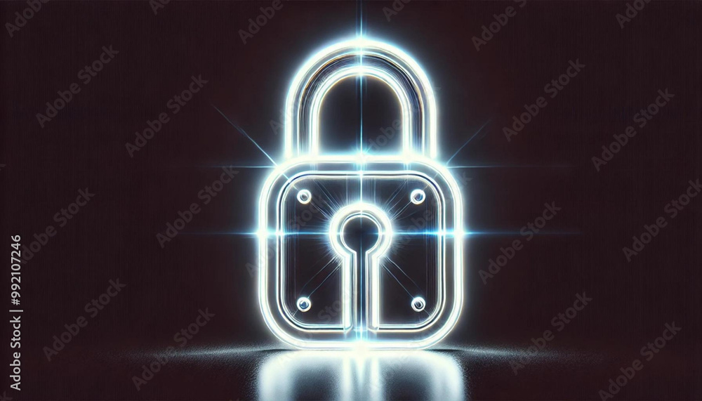 光る南京錠ロックのアイコン 光る南京錠ロックのアイコン