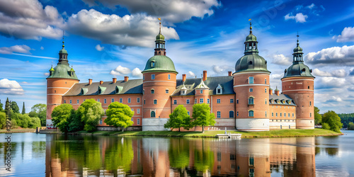 Majestic Gripsholm Castle in Sweden showcasing Renaissance architecture and picturesque setting, Sweden, Gripsholm photo