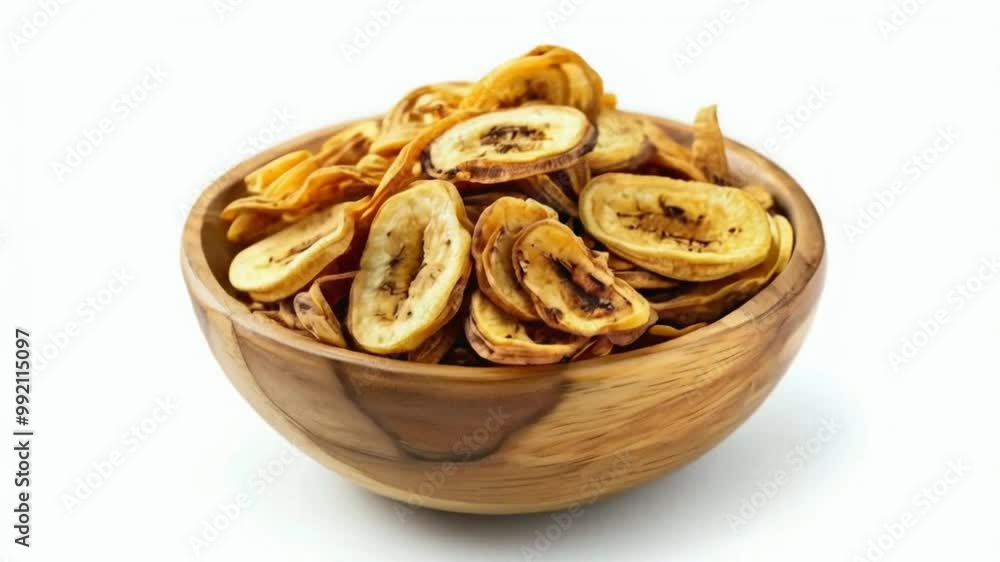 Dried banana slices and banana chips. Banana slices are used in desserts, smoothies, cereal toppings, baking, cooking, garnishing, and for dehydrating into healthy snack chips. Dried banana slices and banana chips. Banana slices are used in desserts, smoothies, cereal toppings, baking, cooking, garnishing, and for dehydrating into healthy snack chips.
