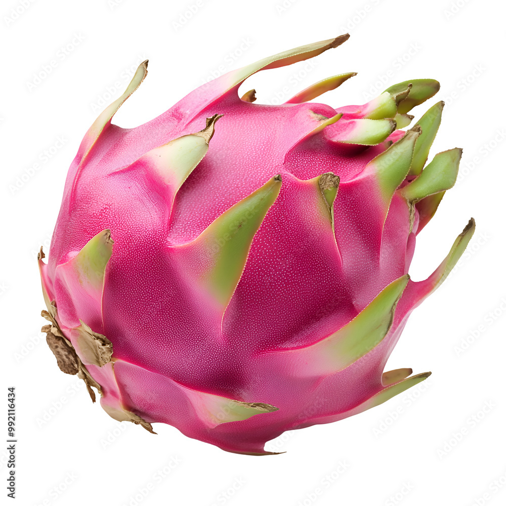 Tropical Fruits - Dragon Fruit. A whole Dragon Fruit with its bright pink skin and green scales, isolated on transparent backdrop. Tropical Fruits - Dragon Fruit. A whole Dragon Fruit with its bright pink skin and green scales, isolated on transparent backdrop.