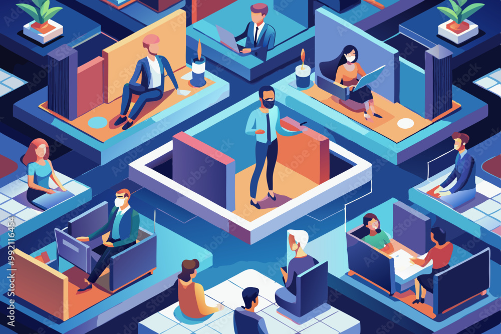 Social distancing creative concept. People talks to each other on the digital screen. Seamless pattern
Social distancing creative concept. People talks to each other on the digital screen. Seamless pattern