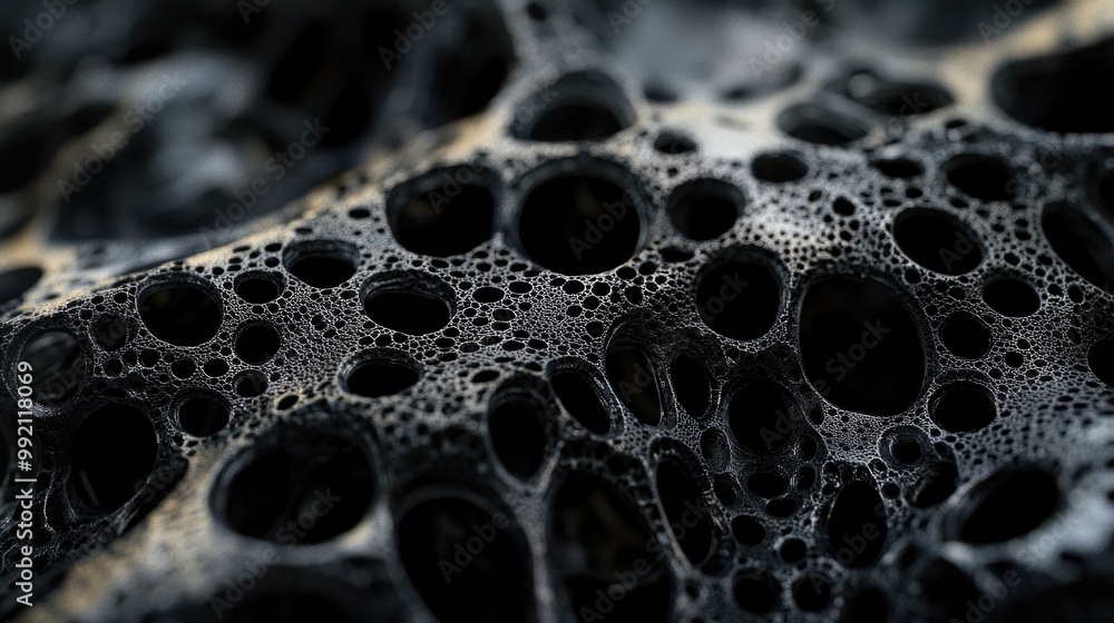 Dark and Textured Bubbles on a Black Background Dark and Textured Bubbles on a Black Background