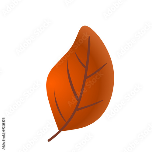 Brown Leaf Icon. Autumn Season Concept.