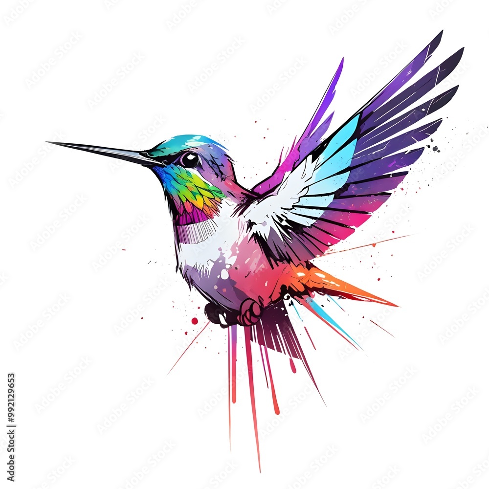 Obraz premium Colorful Hummingbird in Flight