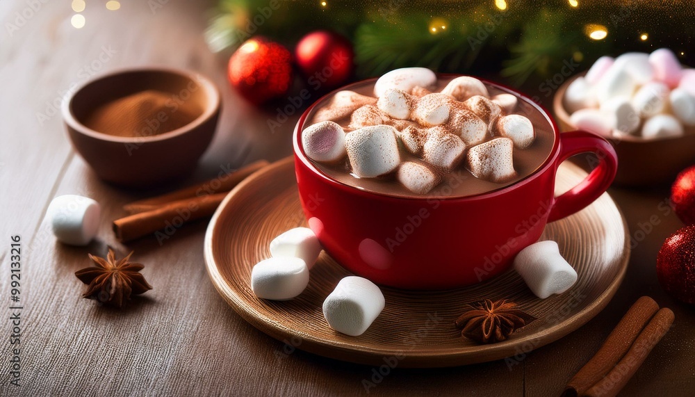 Hot chocolate with marshmallows. Hot chocolate with marshmallows.