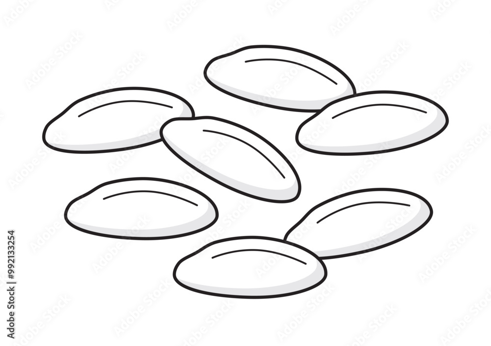 Rice grains pile isolated vector illustration Rice grains pile isolated vector illustration