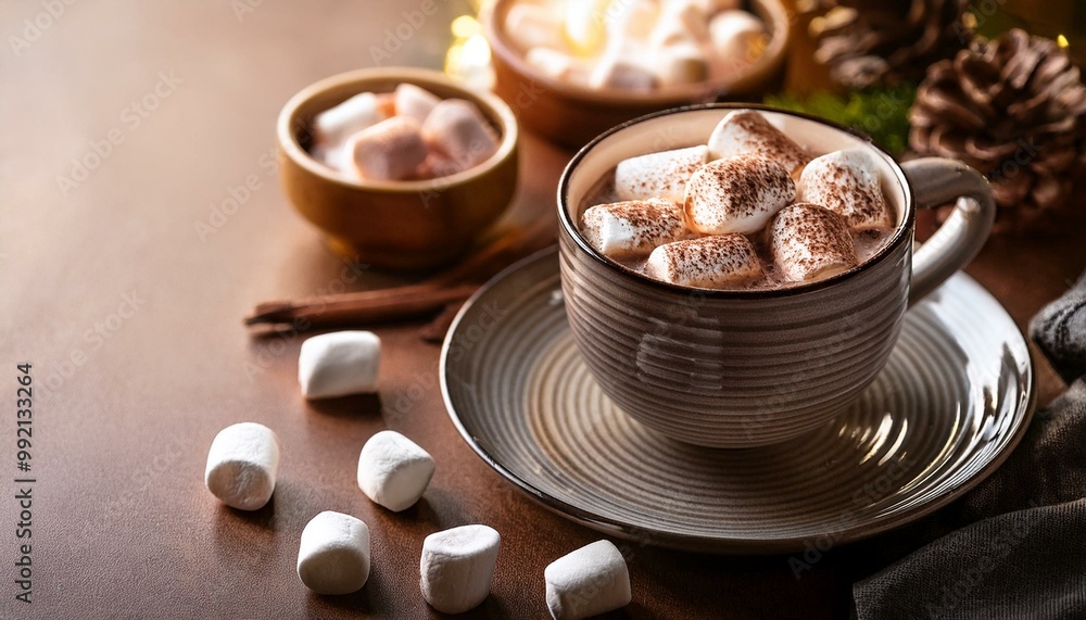 Hot chocolate with marshmallows. Hot chocolate with marshmallows.