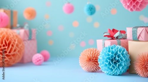 Christmas background with gift box. Happy new year banner and poster with surprise gift