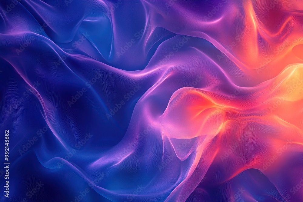 A high-resolution, minimalist abstract background featuring fluid waves of vibrant colors in shades of blue and purple. A high-resolution, minimalist abstract background featuring fluid waves of vibrant colors in shades of blue and purple.