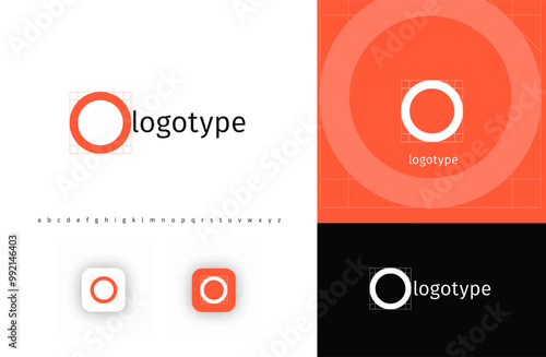 Geometric letter O monogram, minimalistic logo for architectural building, futuristic technology, innovative science, blueprint project. Modern logo concept. Vector illustration