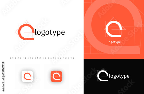 Geometric letter Q monogram, minimalistic logo for architectural building, futuristic technology, innovative science, blueprint project. Modern logo concept. Vector illustration