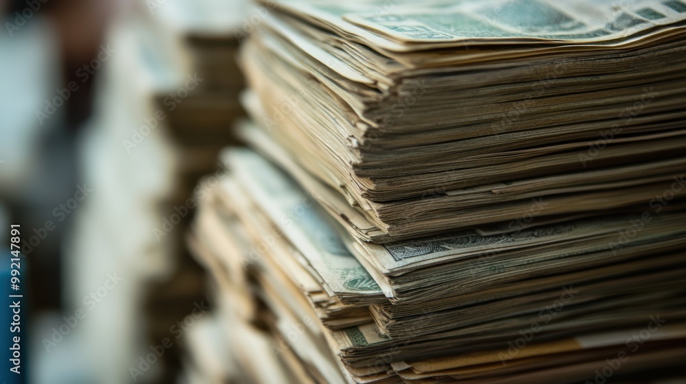 Stack of american dollar bills showing concept of wealth Stack of american dollar bills showing concept of wealth