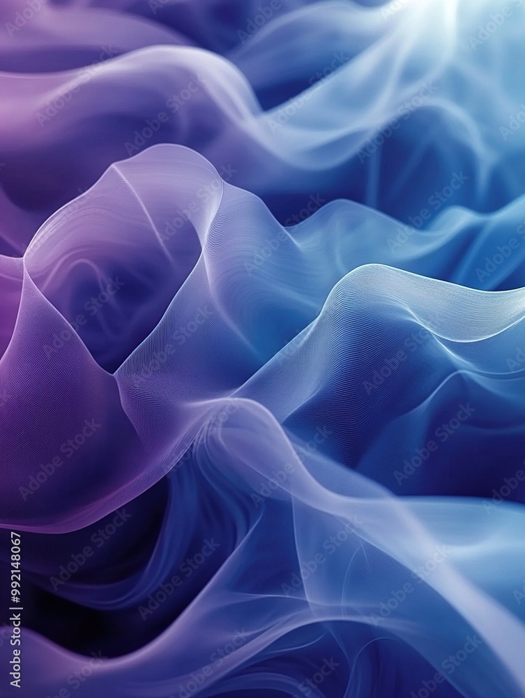 A high-resolution, minimalist abstract background featuring fluid waves of vibrant colors in shades of blue and purple. A high-resolution, minimalist abstract background featuring fluid waves of vibrant colors in shades of blue and purple.