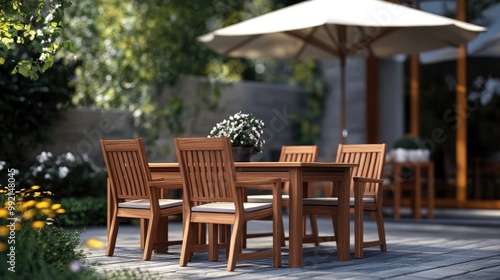 Teak wood patio set with umbrella,