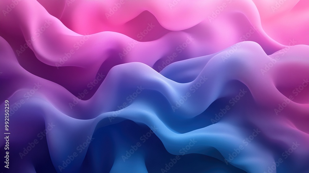 Obraz premium A high-resolution, minimalist abstract background featuring fluid waves of vibrant colors in shades of blue and purple.