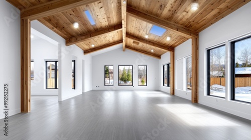 Wallpaper Mural Bright and Spacious Modern Interior with Wooden Ceiling Torontodigital.ca