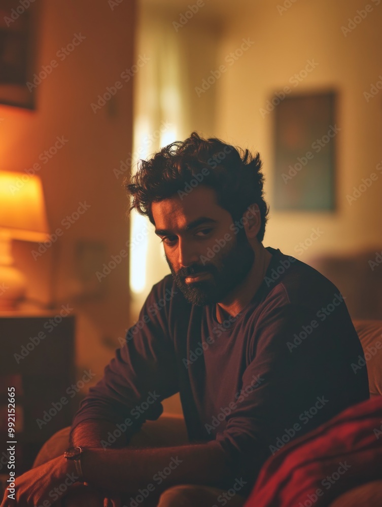 Emotional Portrait of a Man in an Indoor Setting Emotional Portrait of a Man in an Indoor Setting