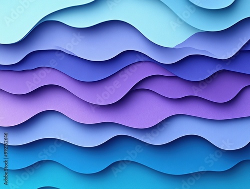 A high-resolution, minimalist abstract background featuring fluid waves of vibrant colors in shades of blue and purple.