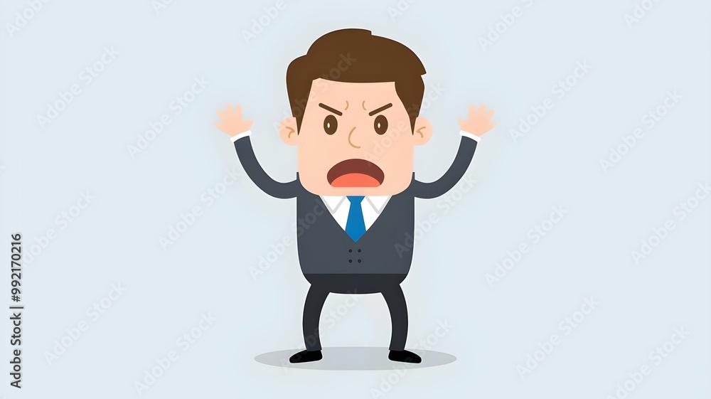 A businessman with a shocked expression, hands raised, wearing a suit and tie on a white background. A businessman with a shocked expression, hands raised, wearing a suit and tie on a white background.