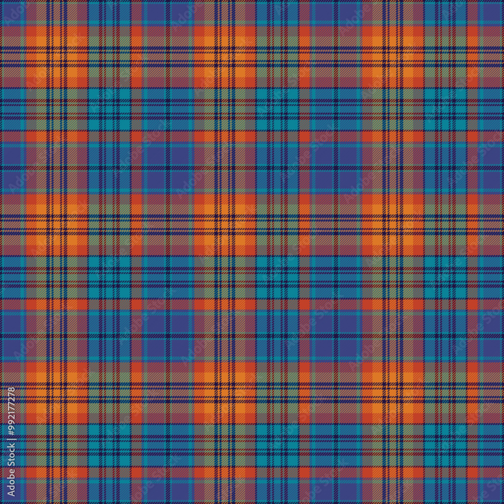 Obraz premium Modern Autumn Plaid Check Seamless Pattern - Cute plaid check repeating pattern design