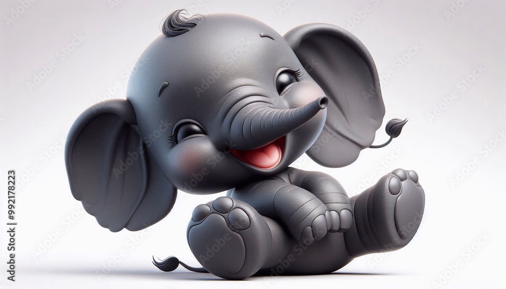 3D lachendes Elefantenbaby 3D lachendes Elefantenbaby