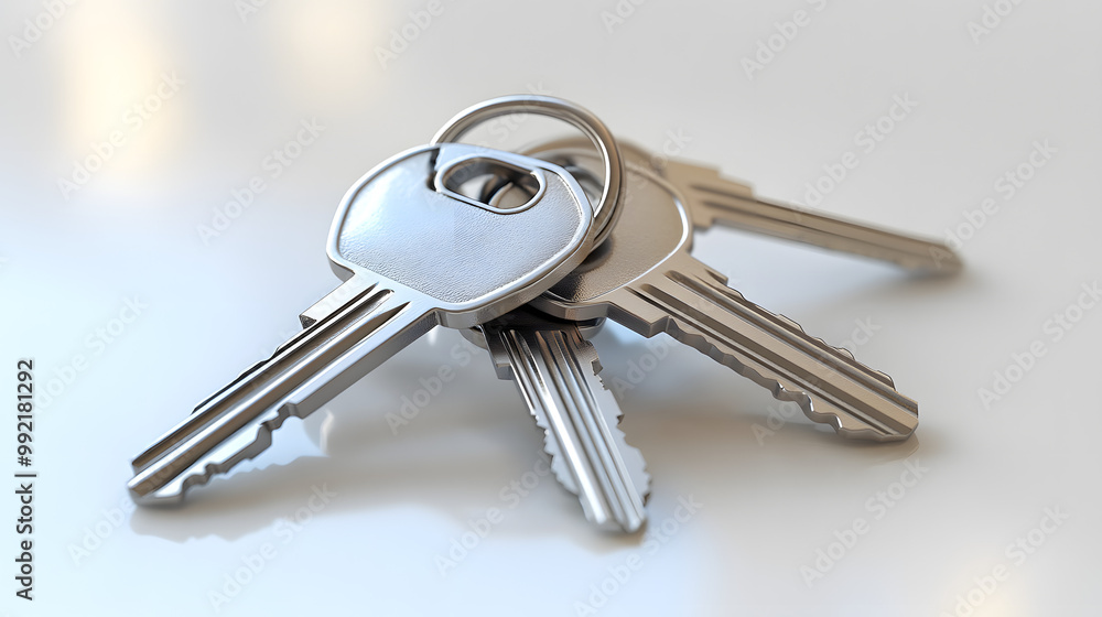 Keys on Polished White Surface Keys on Polished White Surface