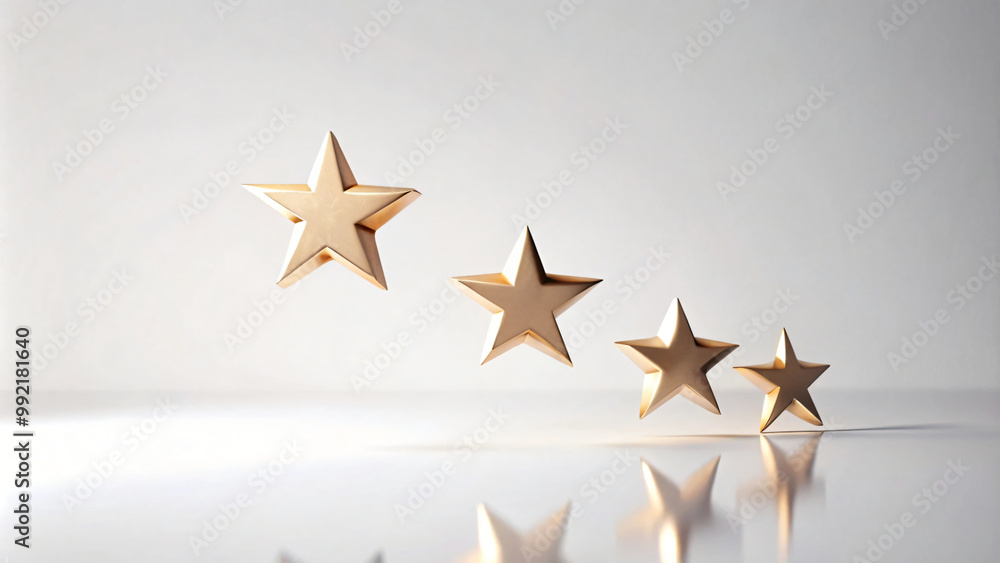 Obraz premium Golden star ornament on white background