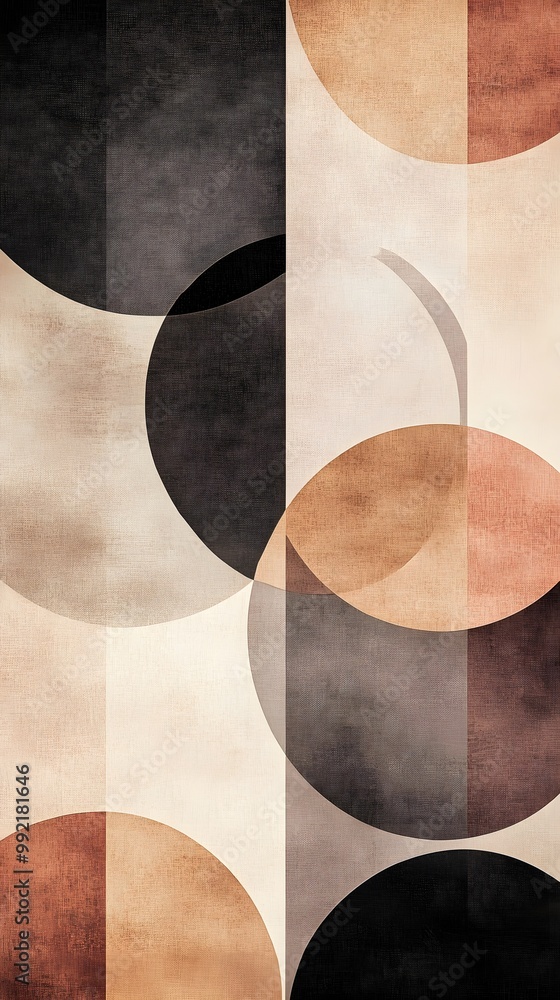 Minimalist representation of overlapping circles and squares in muted tones, perfect for a modern aesthetic Minimalist representation of overlapping circles and squares in muted tones, perfect for a modern aesthetic