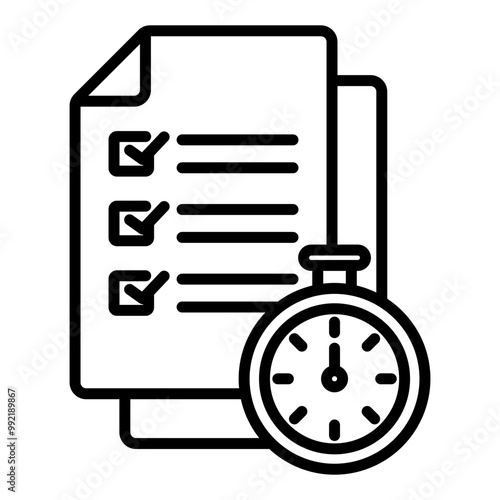 Project deadline icon with line style